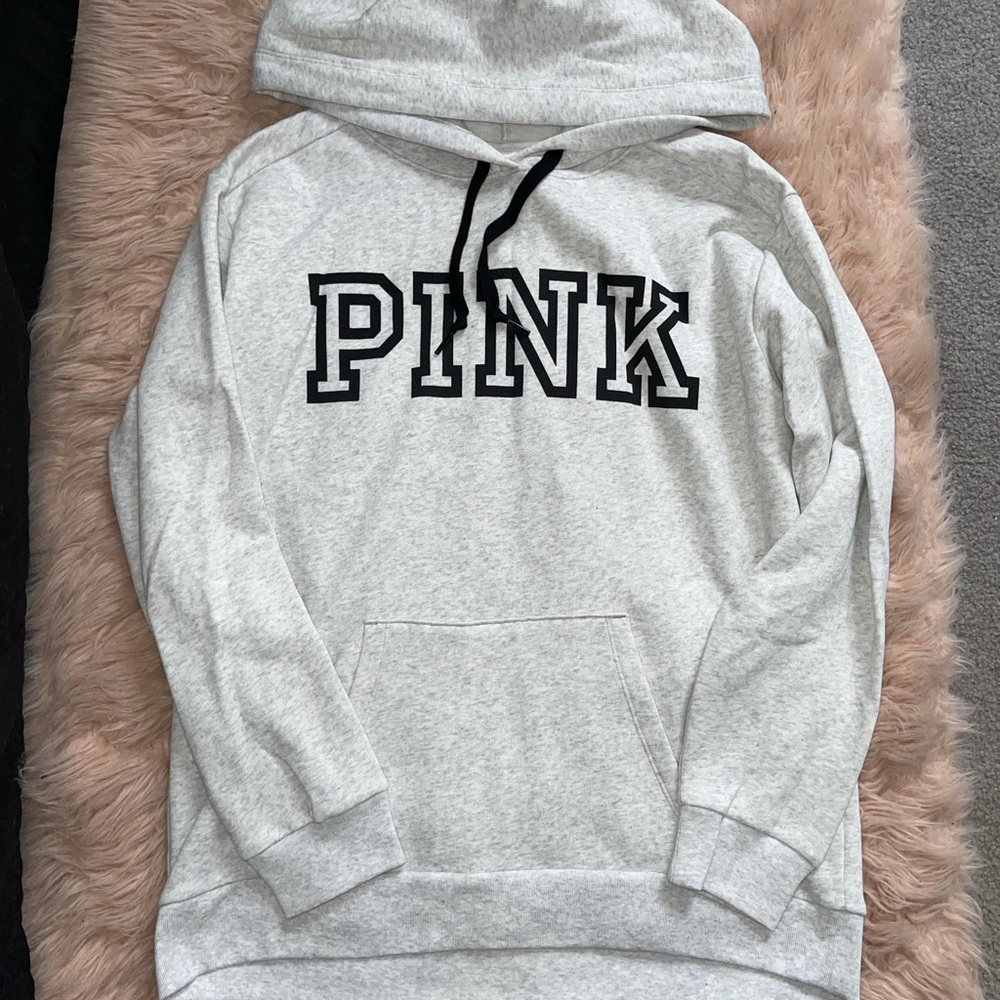 PINK light grey hoodie - worn once size M